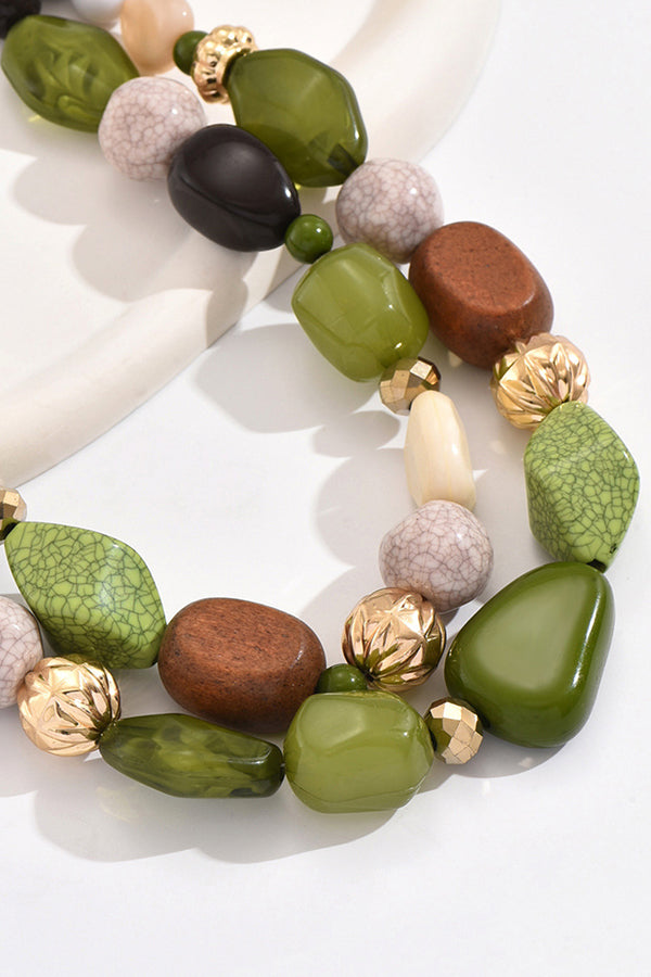 Bohemian Forest-style Resin Necklace-consonak