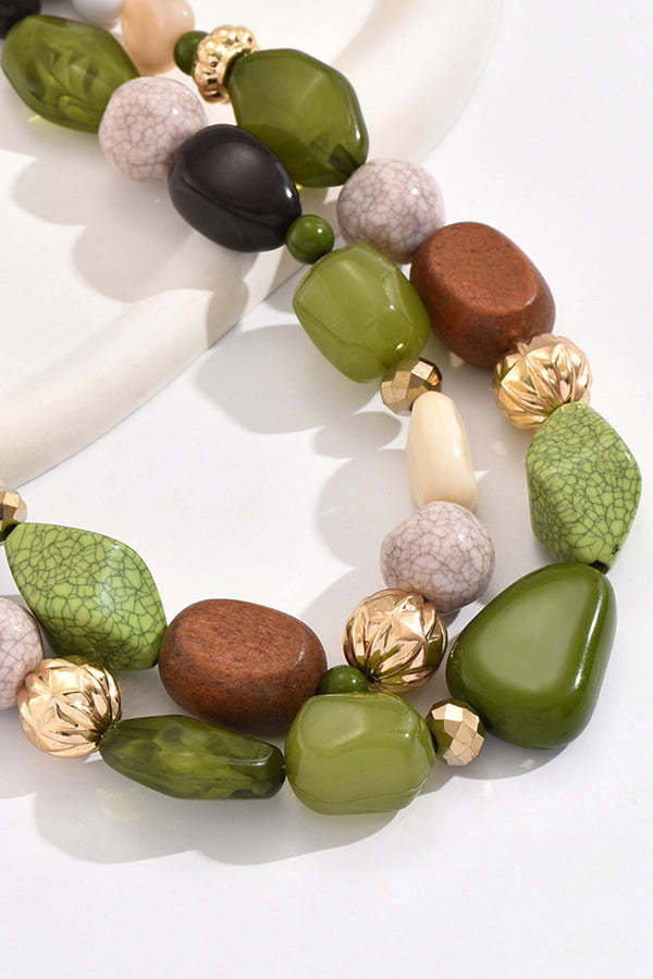 Bohemian Forest-style Resin Necklace-consonak