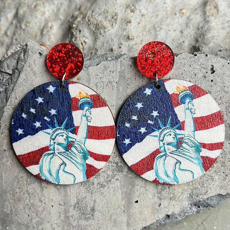 American Independence Day Flag Earrings-consonak