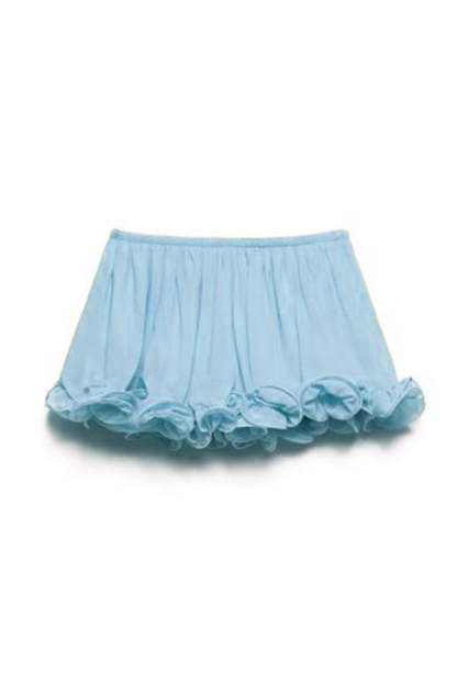 Romantic Drama Chiffon Wavy Ruffles Elastic Waist Loose Shorts-consonak