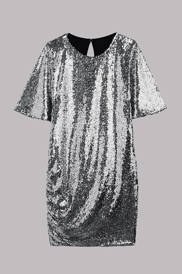 Countdown Celebration Sequin Short Bell Sleeve Open Back Ruched Mini Dress-consonak
