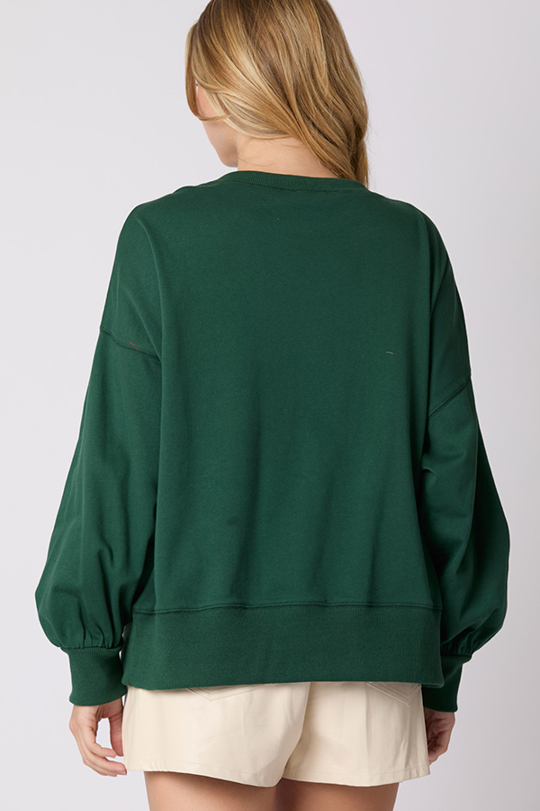 Christmas Bow Embellished Casual Long-sleeved Sweatshirt-consonak