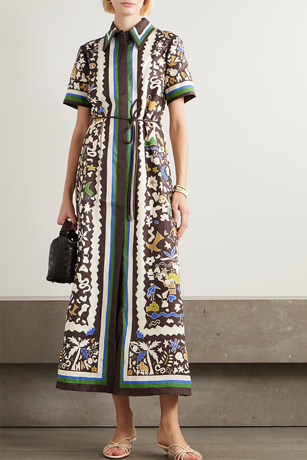 Bohemian Style Leopard Print Linen Shirt Dress | Consonak