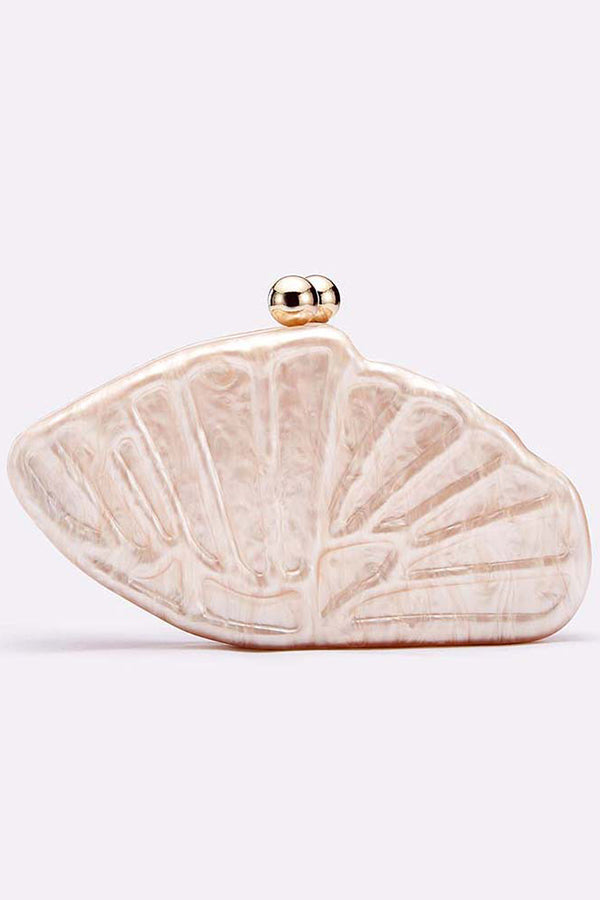 Fashion Acrylic Shell Fan Clutch-consonak