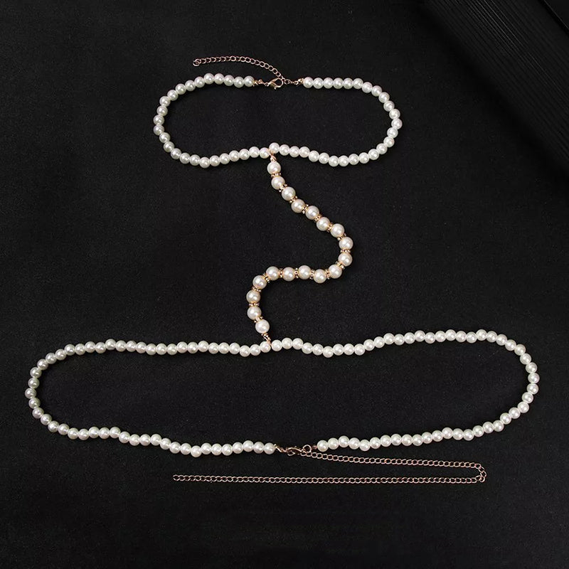 Simple Pearl Beaded Body Necklace-consonak