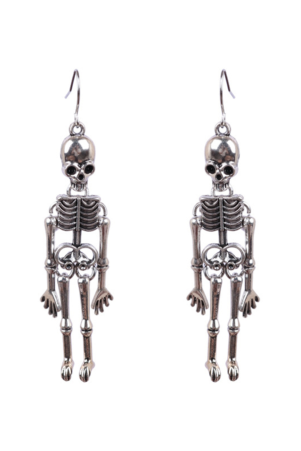 Halloween Dark Style Skull Earrings-consonak
