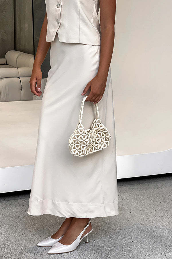 Wood Beaded Cutout Tote Bag-consonak