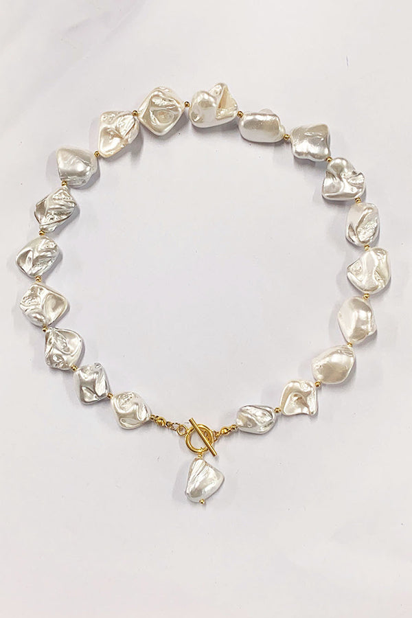 Exaggerated Irregular Shell Collarbone Necklace-consonak