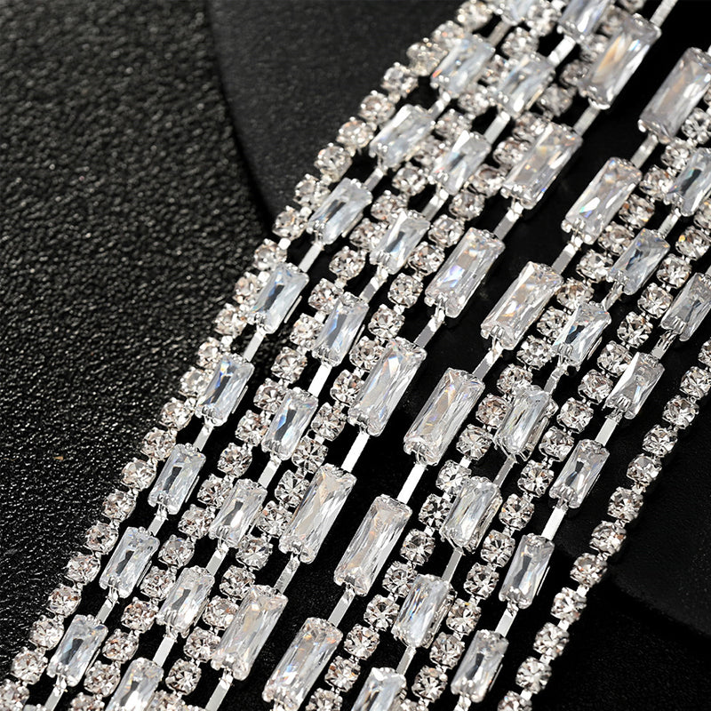 Fashionable and Light Luxury Zircon Tassel Bow Spring Hairpin-consonak