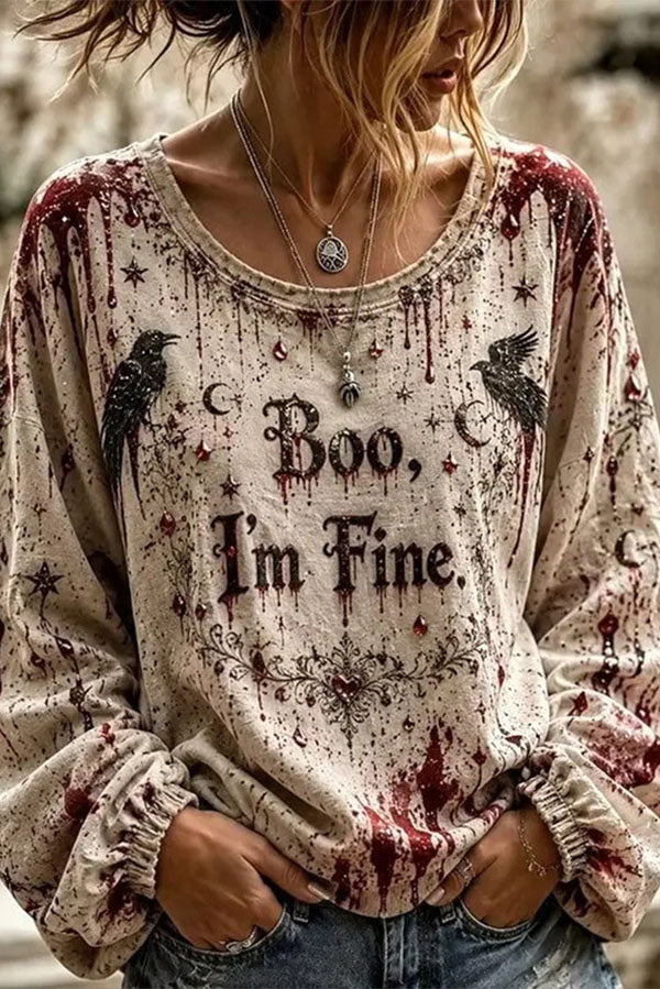 Spooky Season Velvet Long Sleeve Halloween Shirt with Buttons-Consonak