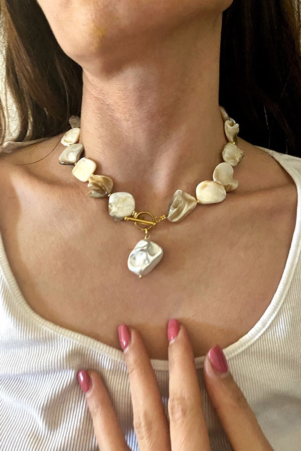 Exaggerated Irregular Shell Collarbone Necklace | Consonak