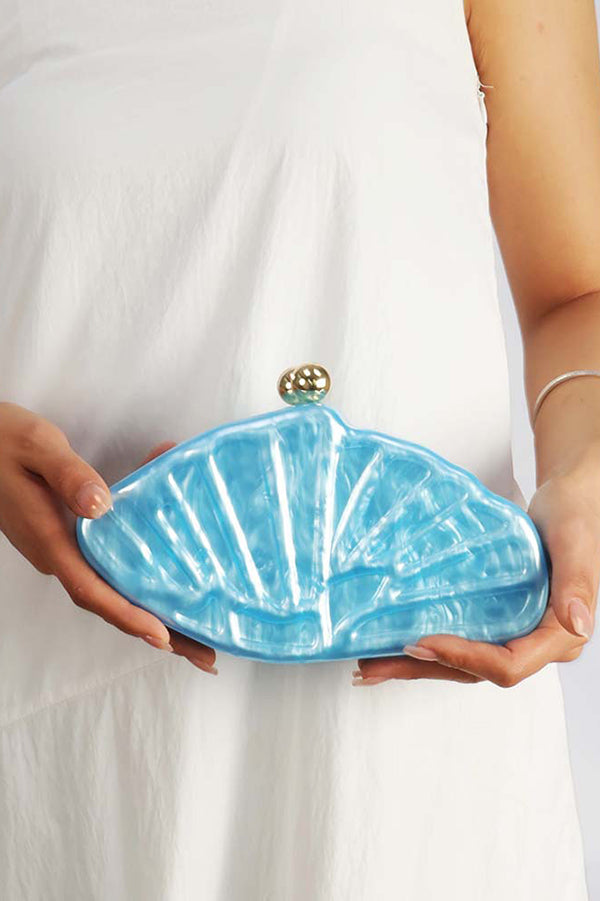 Fashion Acrylic Shell Fan Clutch-consonak