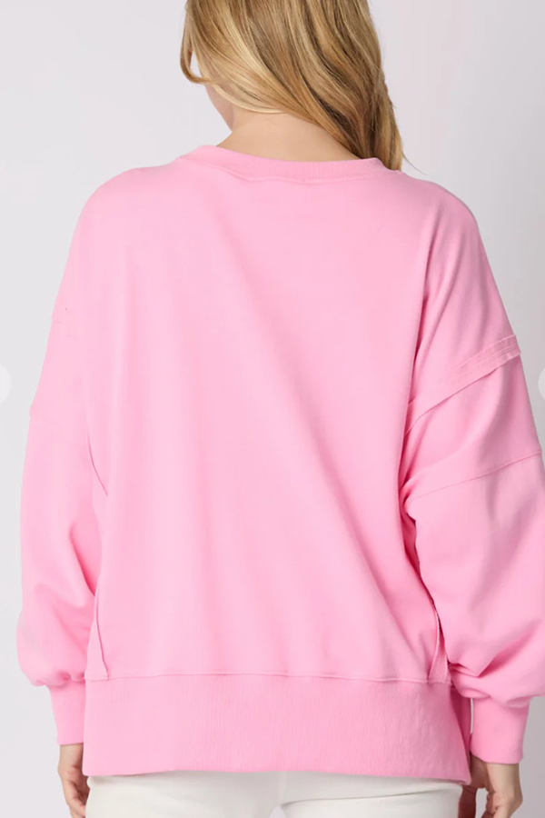 Christmas Lights Sequin Slit Pullover Sweatshirt-consonak