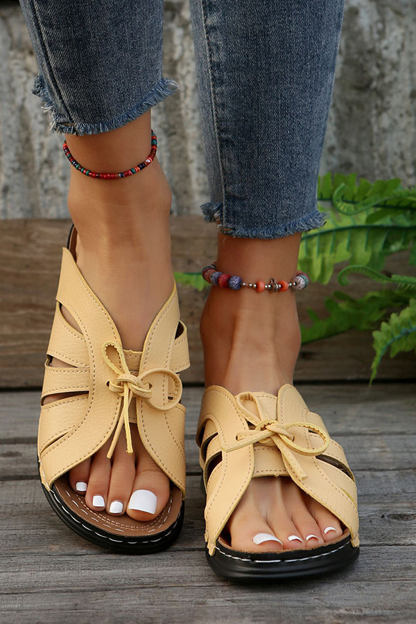 Roman Style Wedge Heel Comfortable Strappy Sandals | Consonak