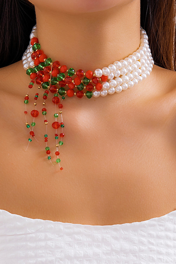 Gothic Blood Drop Tassel Halloween Personalized Necklace-consonak