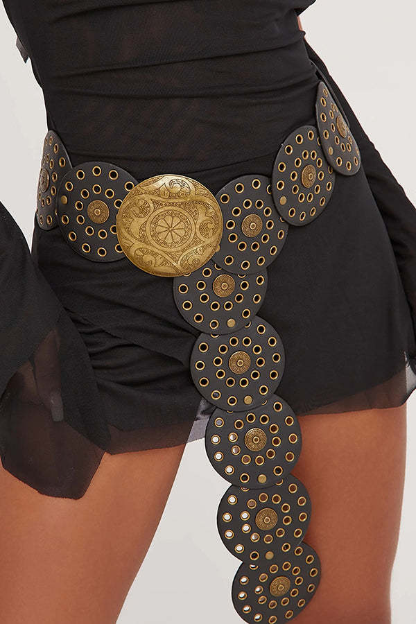 Ethnic Retro Round Hollow Belt-consonak