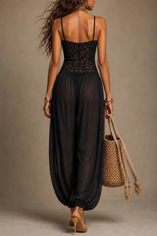 Aria Lace Bodice Boho Jumpsuit-Consonak