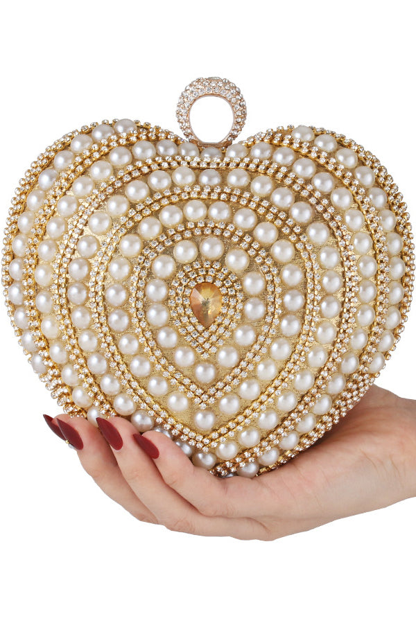 Banquet Fashionable Diamond-encrusted Pearl Versatile Handbag-consonak