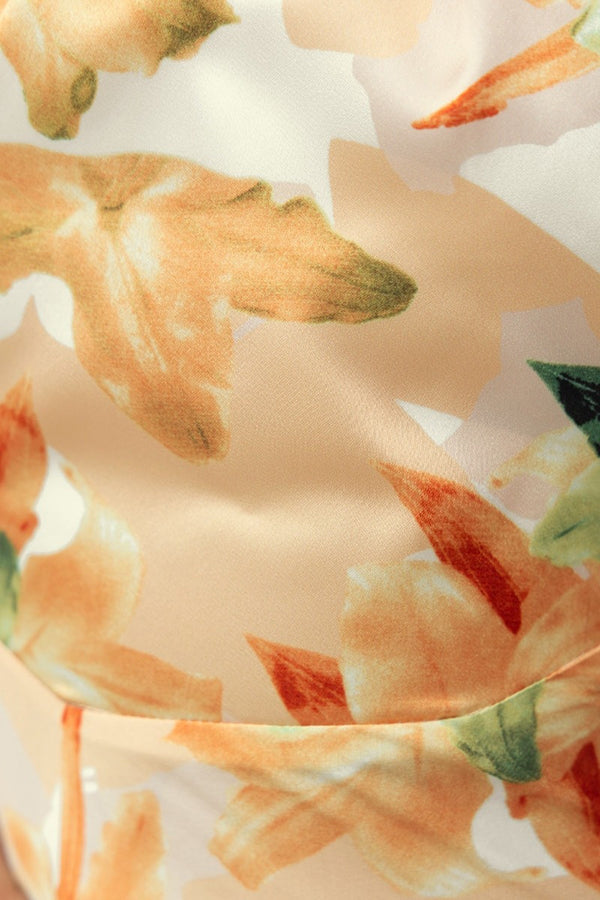 Happier Now Satin Floral Halter Maxi Dress | Consonak