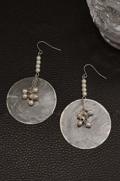 Light Luxury Pearl Pendant Earrings-consonak
