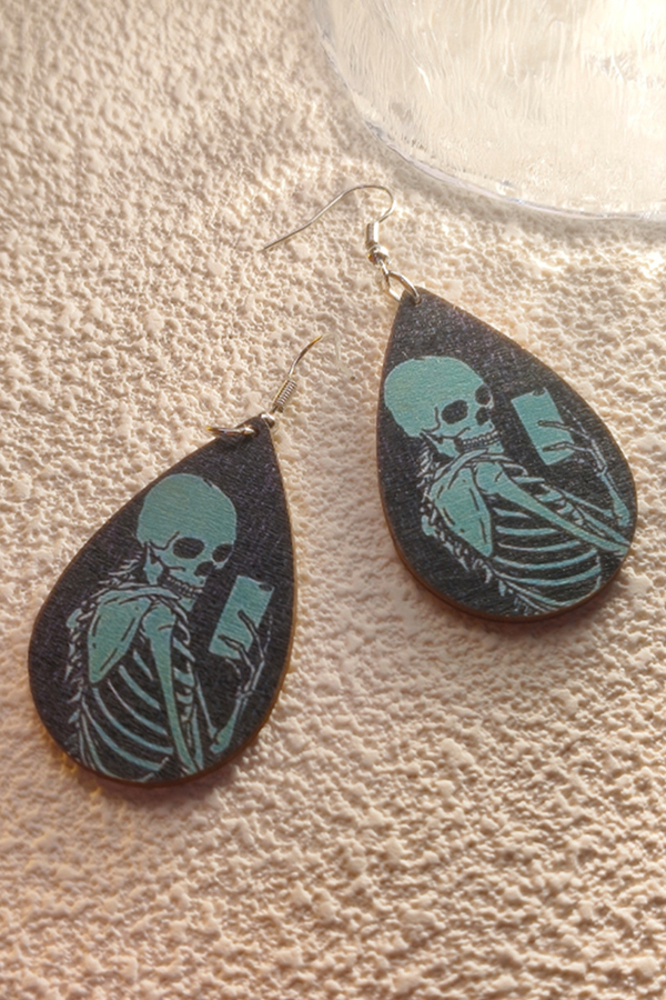 Halloween Horror and Fun Series Wooden Earrings-consonak