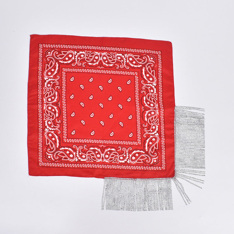 British Retro Diamond Tassel Square Scarf | Consonak