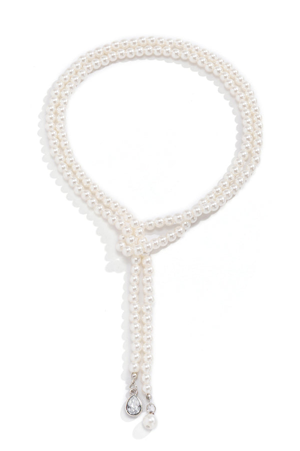 Vintage Simple Pearl Tassel Necklace-consonak