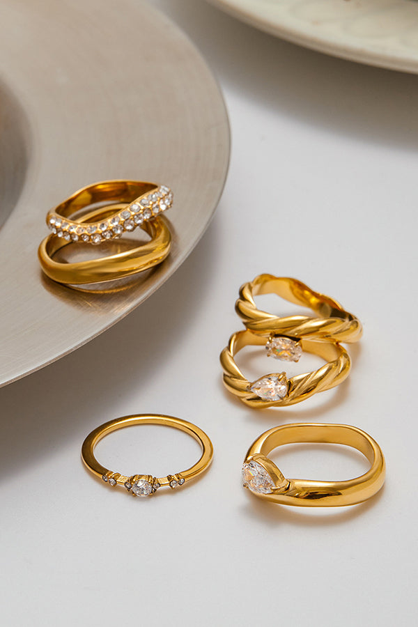 Fashion Stainless Steel Zircon Ring-consonak