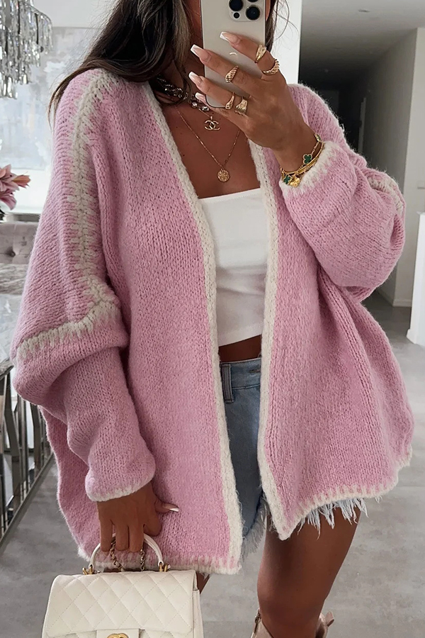 Fashionable Casual Long-sleeved Loose Knitted Cardigan-consonak