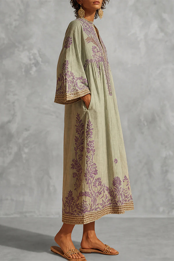 The Sage & Lavender Embroidered Kaftan-Consonak