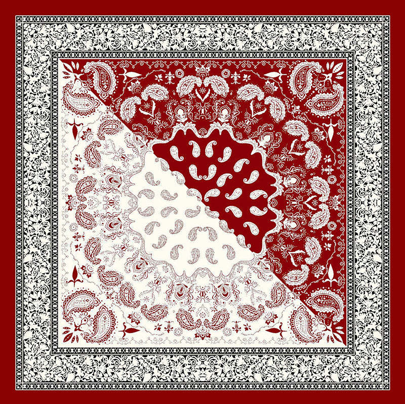 Bohemian Ethnic Style Color Matching Square Silk Scarf-consonak