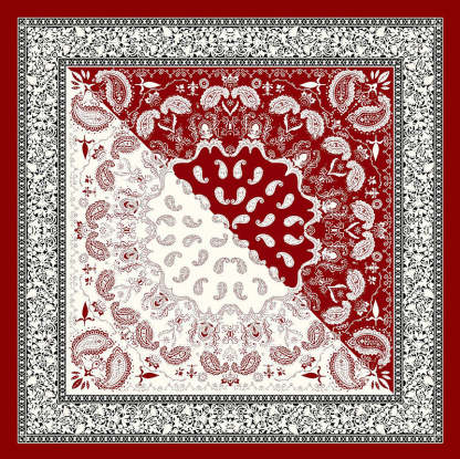 Bohemian Ethnic Style Color Matching Square Silk Scarf-consonak