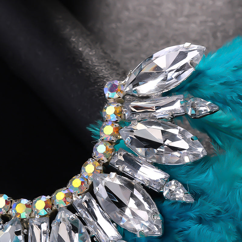 Exquisite Feather and Rhinestone Fairy Earrings-Consonak