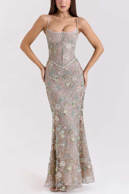 Stylish Sleeveless Halter-neck Slim-fit Backless Tie-up Elegant Maxi Dress-consonak