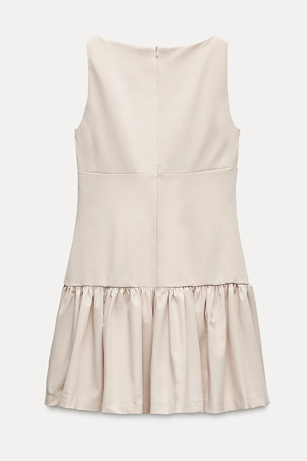 Solid Velvet Bow Embellished Sleeveless Mini Dress-consonak