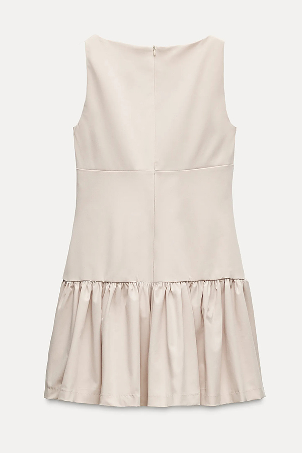 Solid Velvet Bow Embellished Sleeveless Mini Dress-consonak