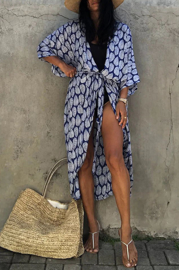 Hidden Island Boho Printed Kimono Beach Cover-up-consonak