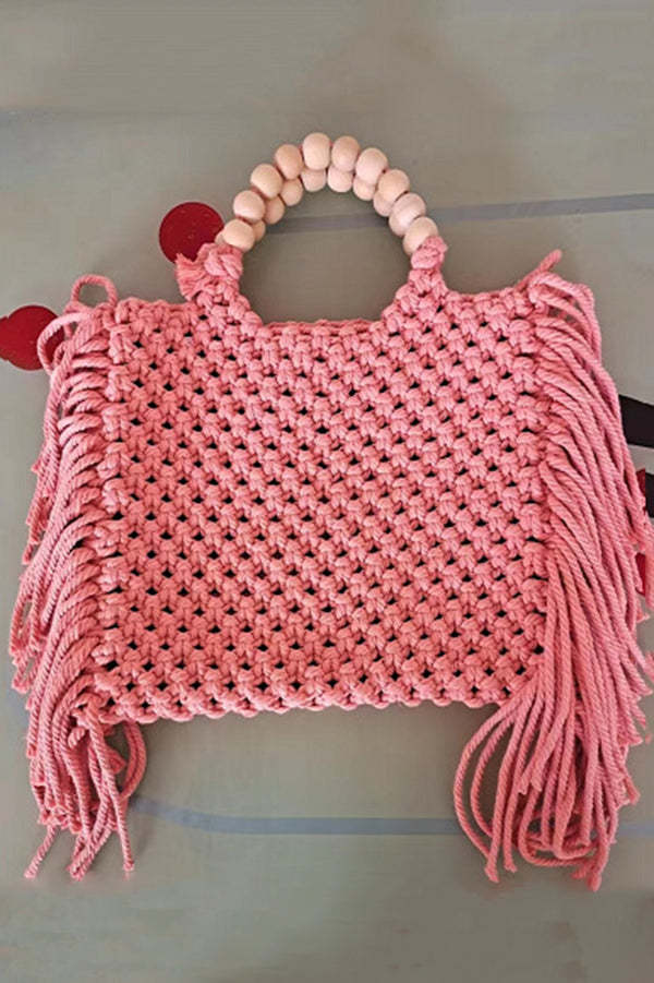 Fashion Woven Open Tassel Tote-consonak