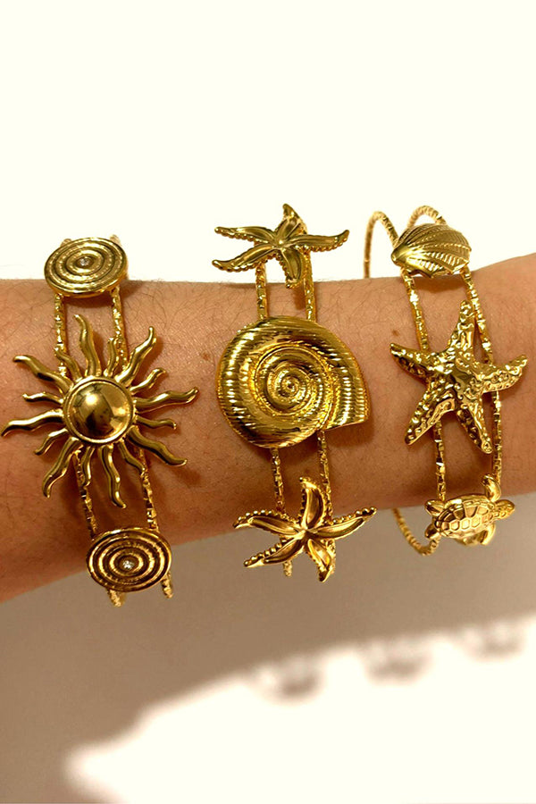 Fashionable Marine Style Stainless Steel Open Bracelet-consonak