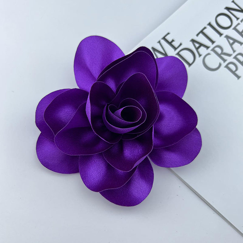 Satin Fabric Flower All-match Brooch-consonak