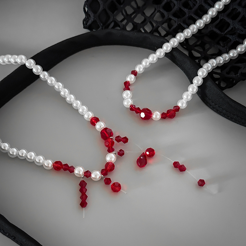 Gothic Blood Drop Tassel Halloween Personalized Necklace-consonak