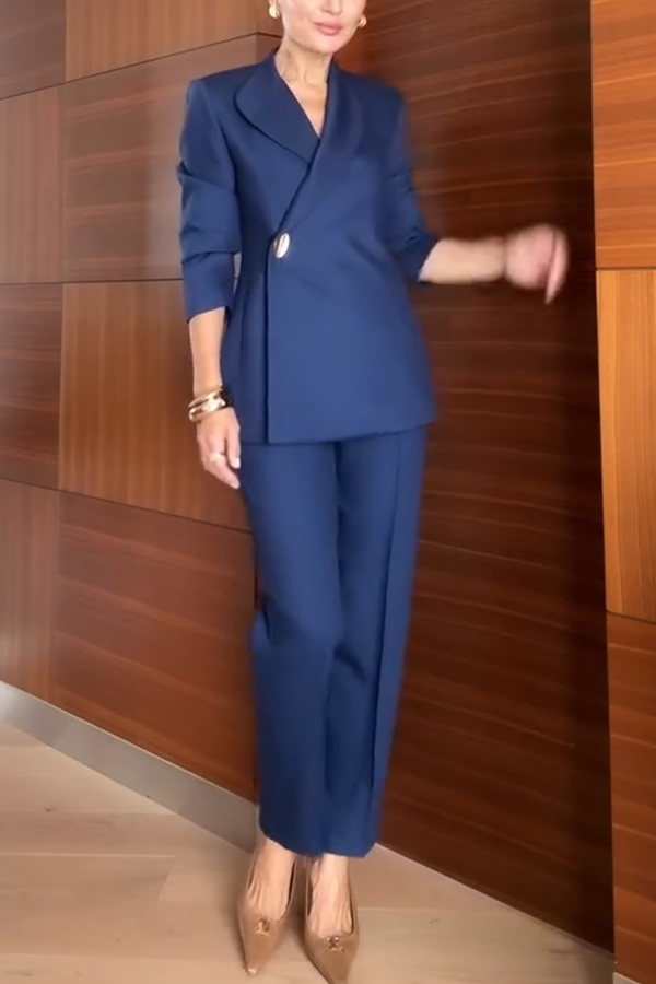 Exquisite and Fashionable High Waist Pocketed Straight Leg Pencil Pants-consonak