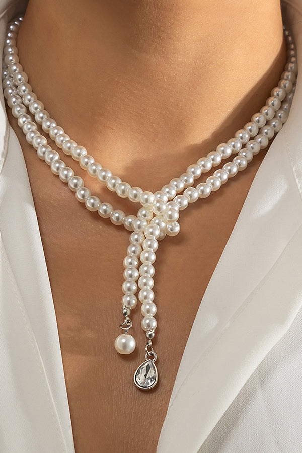 Vintage Simple Pearl Tassel Necklace | Consonak