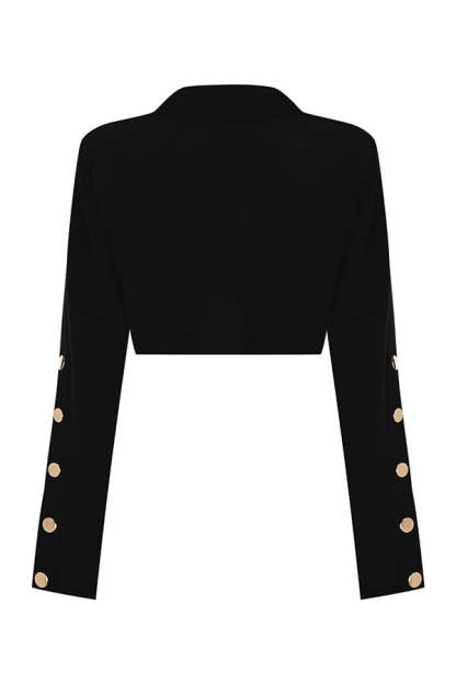 Leia High Neck Button Bell Sleeve Top and Cutout Waist Metal Pocketed Flare Pants Set-consonak