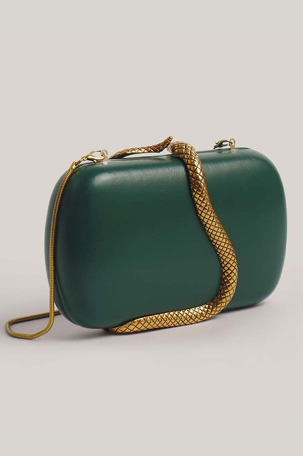 Fashionable Snake-embellished Evening Clutch-consonak