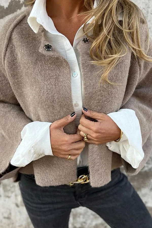 Fashionable Loose Short Cashmere Jacket-consonak