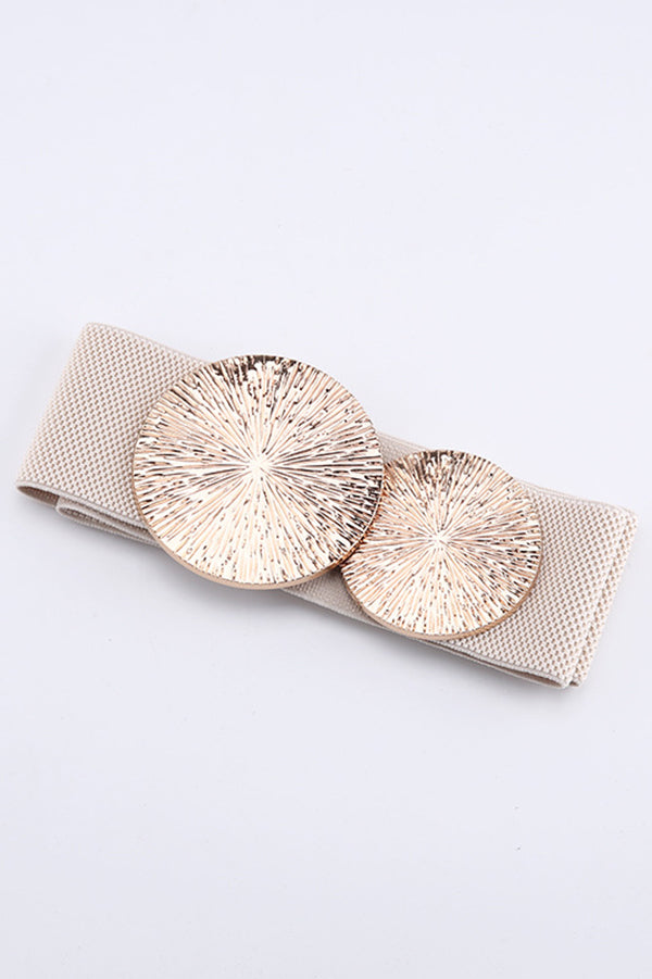 Fashionable Elastic Double Circle Decorative Wide Belt-consonak