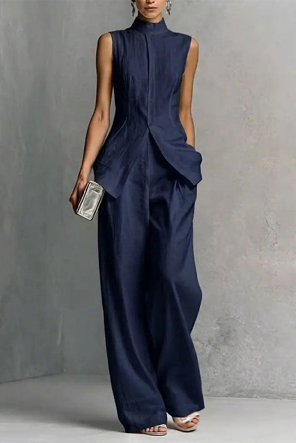 Soren Sleeveless Tailored Trouser Two-Piece Set-Consonak