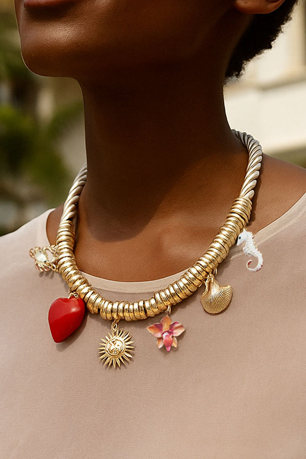 Fashionable Circle-shaped Metal Oil Drop Pendant Necklace | Consonak