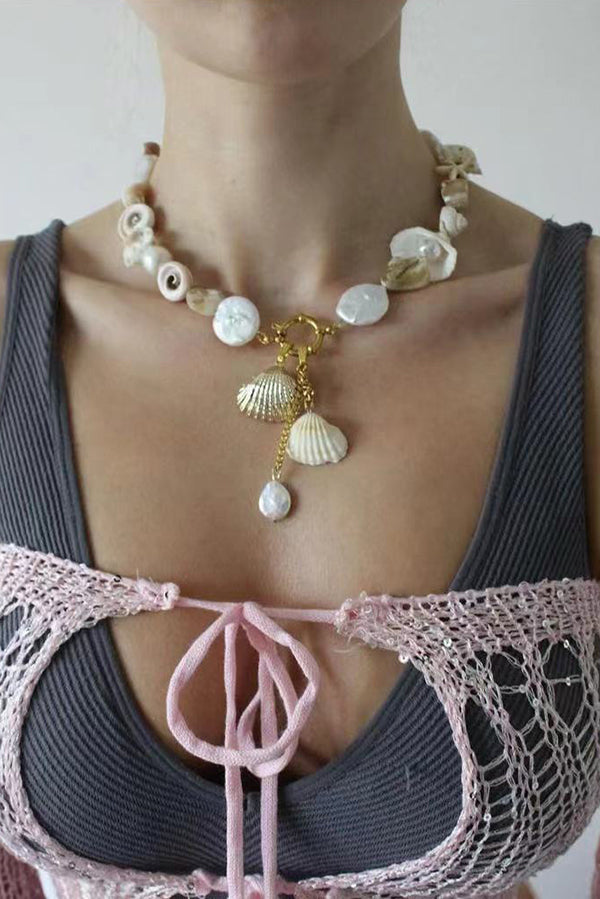Exaggerated Irregular Shell Collarbone Necklace | Consonak